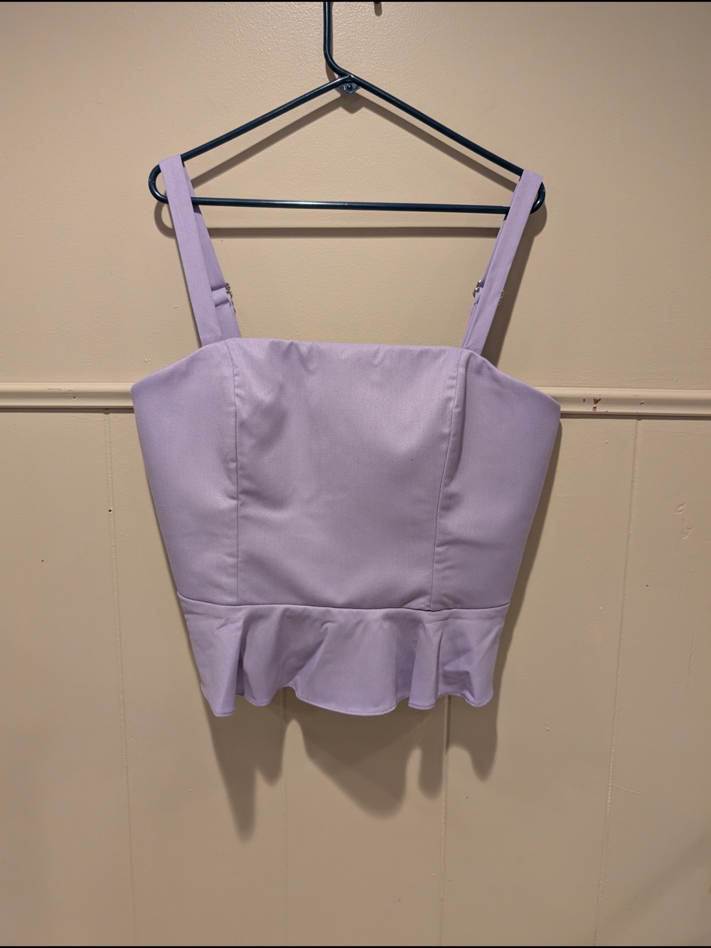 Frankly Lilac Peplum Square-Neck Tank Top
